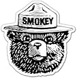 Smokey the Bear Firefighting WILDFIRE sticker 4" x 4"
