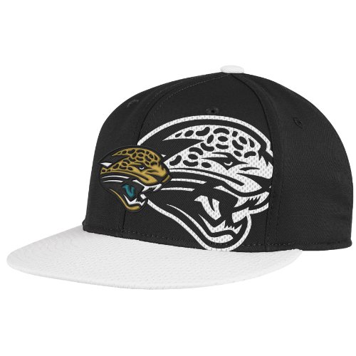 NFL Men's Jacksonville Jaguars End Zone 2 In 1 Flat Visor Flex Hat - Tw80Z (Black, Large/X-Large)