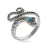 Shimmering Diamond Cut Sterling Silver Snake Ring