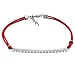 Tressa Sterling Silver .925 Stamp Hypoallergenic Colorless White Cubic Zirconia Red Double Rope Bracelet
