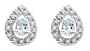 10k White Gold, March Birthstone, Aquamarine and Diamond Pear Shaped Earrings