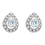 10k White Gold, March Birthstone, Aquamarine and Diamond Pear Shaped Earrings