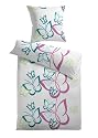 Kinzler Q-17359/99 Mikrofaser Bettw&auml;sche Butterfly 80 x 80 cm + 135 x 200 cm mit Rei&szlig;verschluss, bunt