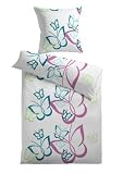 Kinzler Q-17359/99 Mikrofaser Bettw�sche Butterfly 80 x 80 cm + 135 x 200 cm mit Rei�verschluss, bunt
