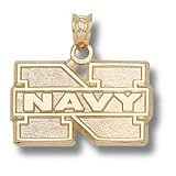 Navy Midshipmen Solid 14K Gold ''N NAVY'' 1/2'' Pendant