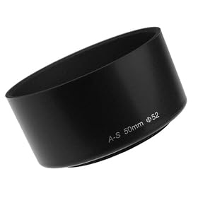Mennon A-S 52 Screw Mount 52mm Hood for Standard 50mm Lens, Black
