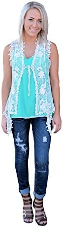 Faith Crochet Lace Vest - Cream Small/Medium