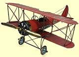 Red fighter biplane, 31x26x14 cm Blechminiatur