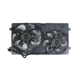 98-05 VOLKSWAGEN BEETLE (NEW MODEL: 1.8L, 1.9L, 2.0L) AC CONDENSER + RADIATOR COOLING FAN (W/ SHROUD, W/ MOTOR) (DUAL FUNCTION, W/ 3 PIN CONNECTOR) 99 00 01 02 03 04 1998 1999 2000 2001 2002 2003 2004 2005