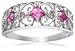 9ct White Gold AMR305363 Ladies 0.02ct Diamond & Created Pink Sapphire Ring