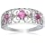 9ct White Gold AMR305363 Ladies 0.02ct Diamond & Created Pink Sapphire Ring