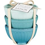 Lenox French Perle Groove Bowls (Set of 3), Mini, Blues