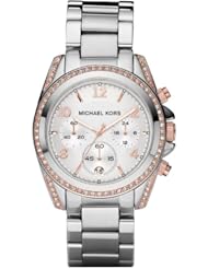 Michael Kors Womens MK5459 Blair Silver & Rose Gold Watch