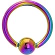 14 Gauge Rainbow Anodized Titanium Ball Captive Ring