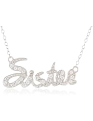 Sterling Silver Cubic-Zirconia "Sister" Pendant Necklace, 18"+3" Extender