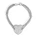 Bling Jewelry Sterling Silver Multi-Chain CZ Pave Heart Bracelet 7