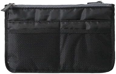 Women's Handbag Purse Insert Travel Organizer Expandable Cosmetic Makeup Storage Tidy Bag - Black