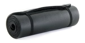 ProSource Discounts Premium 1/2-Inch Extra Thick 71-Inch Long High Density Exercise Yoga Mat with Comfort Foam and Carrying Case(Black)