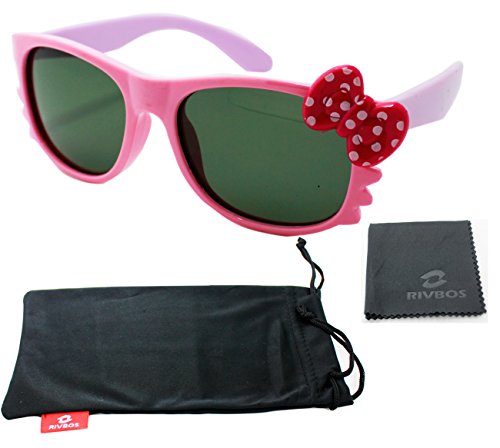 RIVBOS RBK002 Rubber Flexible Kids Polarized Sunglasses Wayfarer Style Age 3-10