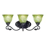 Westinghouse 69046 Cedar Forrest Three-Light Wall Fixture, Antique Bronze Finish with Seeded Oliveta Globe