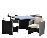 Garden Style Direct 4 Seat CUBE, All-weather Rattan Weave Table & Chair Patio Garden Furniture Set - OUTDOOR, INDOOR, or CONSERVATORY. Bronze colour.