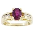 14K Yellow Gold Ruby and Diamond Ring