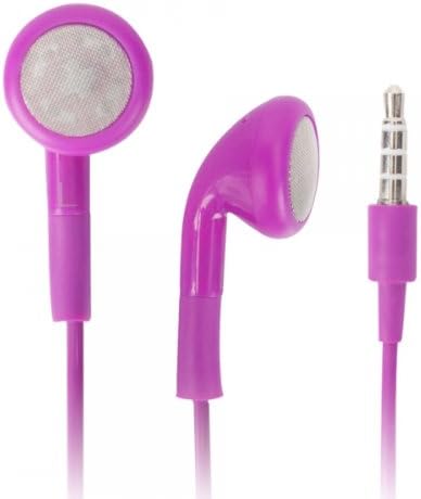 Purple 3.5mm Stereo Fashion Earphone Headsets with Microphone for Sonim XP1520 BOLT SL (By Things Needed)