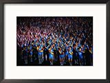 Boys and Girls Dance in Formation During Arirang Mass Games, P'Yongyang, North Korea Art Styles Framed Photographic Poster Print by Tony Wheeler, 21x17