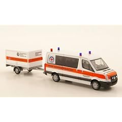 VW Crafter Bus, BRK Wasserwacht Neu-Ulm, Modellauto, Fertigmodell, Herpa 1:87