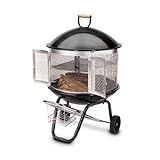 Patio Hearth Pro 28 inch Portable Fireplace with BBQ Grill and Cooking Tools