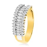 10K Two Tone Gold 1.00 Carat Diamond Ring - Size 6.5