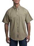 Upscale 100% Cotton Short Sleeve Twill Shirt - Khaki Color