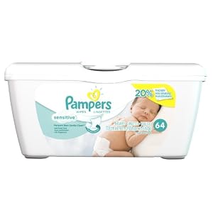 Pampers Sensitive Wipes Tub 64 Count (Pack of 8)