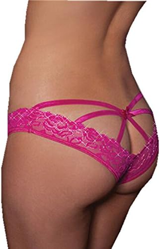 Women's Lace Bandage Briefs Knickers G String T Back Panties Rose M