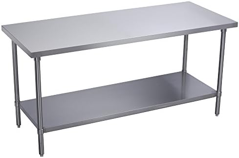 Stainless Steel Commercial Kitchen Work Prep Table, 24" W x 84" L x 36" H, No Backsplash, NSF Certified