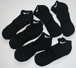 Nike Men's Performance Moisture Wicking Low Cut Socks 6 Pair - Shoe Size: 8-12 - Black