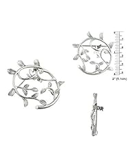 Sterling Silver Vine and Butterfly Matte Finish Brooch