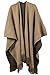 Women's Blanket Winter Knitted Cashmere Tassel Cardigans Scaft Shawl Poncho Cape (Khaki)