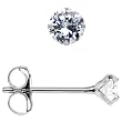 14K White Gold .10ct Cubic Zirconia Round Earrings