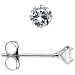 14K White Gold .10ct Cubic Zirconia Round Earrings