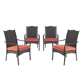 Home Madaga 2008 Standard Height Wicker Dining Chairs Set of 4 by HOME
