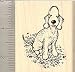 Bedlington Terrier Rubber Stamp - Wood Mounted