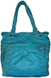 Women's B Makowsky Leather Purse Handbag Salerno Tote Aruba Blue