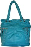 Women's B Makowsky Leather Purse Handbag Salerno Tote Aruba Blue