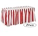 Oojami 2 Pack Red & White Striped Table Skirt Carnival Circus Decorations