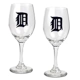 Detroit Tigers 2 Piece MLB Wine Glass Set
