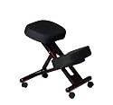 Office Star Ergonomically Designed Mahogany Finished Wood Knee Chair with Casters