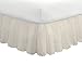 FRESH IDEAS Eyelet Bed Skirt Dust Ruffle Embroidered Details, Classic 14” Drop Length Gathered Styling, Twin, Ivory (FRE30014IVOR01)