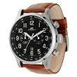 ADEE KAYE XXL ICW FLIEGER UHR CHRONOGRAPH WATCH BLACK DIAL/ BROWN STRAP