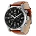 ADEE KAYE XXL ICW FLIEGER UHR CHRONOGRAPH WATCH BLACK DIAL/ BROWN STRAP